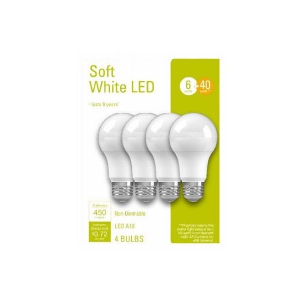 Current 4PK 6W SW A19 Bulb 93130415 - main